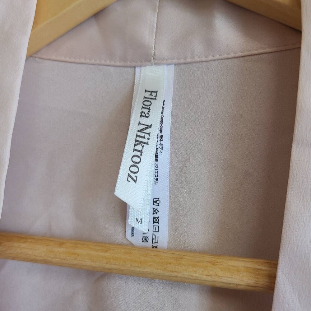 Flora Nikrooz Gabby Satin Robe Pink Lace Charmeuse M Kimono Bridal Lingerie - Picture 6 of 7